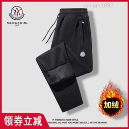 Mengkou Ning, мужские осенне-зимние 2023, новые повседневные спортивные брюки, длинные брюки, официальные бархатные утолщенные теплые женские брюки