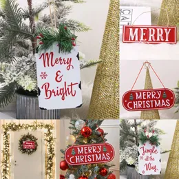 Nieuwe Kerst Speelgoedbenodigdheden Kerst Hangend Metalen Bord Winter Decoratieve Muurborden IJzeren Deurbord Ornament voor Binnen Buiten Vakantie DIY Home Decoratie