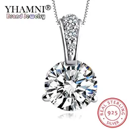 100% Real 925 Sterling Silver Zircon Small Pendant Necklace For Women Making Jewelry Gift Wedding Party Engagement LN0048345y