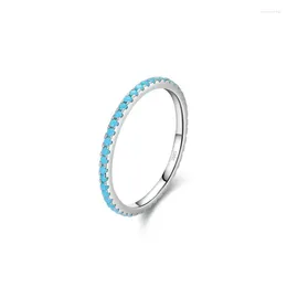 Wedding Rings 925 Sterling Silver Turquoise Band Finger Cocktail Ring