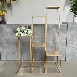 От 60 до 120 см в высоту) Золотая подставка для цветов, железная художественная геометрическая колонна, подставка для ваз, свадебная вечеринка 116