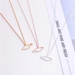 30PCS Small Caribbean Sea Island Jamaica Map Necklace Outline Country of Jamaican Continent Chain Necklaces for African Jewelry291r