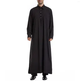 Ethnic Clothing Arab Men's Muslim Solid Color Robes Arabic Worship Dress Mens Cardigan Sweater Tan Classic Sweaters For Men