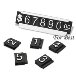 Whole-Silver 30 Sets Jewelry Display Label Tag Adjustable Number Counter Cube Dollar Sign With Base Stand259J