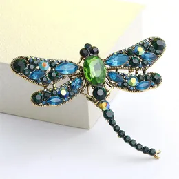 Nuova moda strass libellula spilla pin decorativi accessori per l'abbigliamento spille animali gioielli sciarpa di cristallo vintage Natale290q