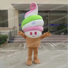 Costume mascotte gelato di Halloween Costume unisex cartone animato Anime personaggio a tema Carnevale Uomo Donna Abito Natale Fancy Performance Party Dress