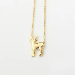 1 Sika Deer Elk Antler Kolye Kolye Noel Moose Ren Geyiği Fawn Hayvan Klavikula Basit Çocuklar Şanslı Kadın Anne ME214P