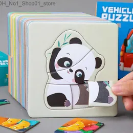 فرز ألعاب التراص التراص 8pcs Montessori مواد الكرتون ألغاز الأطفال ألعاب الطفل التعليمية التعلم الحيوانات kawaii ألغاز ألعاب للأطفال بطاقات الإدراك Q231218