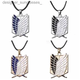 Anhänger Halsketten Neue Anime Halskette Flügel der Freiheit Freiheit Scouting Legion Eren Frauen Männer Halsketten Mode Halsband Schmuck GiftL231218