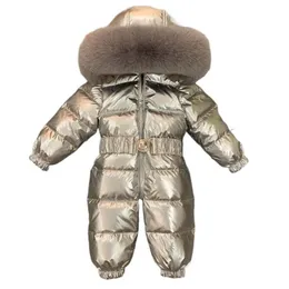Rompers Winter Ski Suit Plus Velvet Baby Jumpsuit Boy Overalls Warm Kids Toddler Girl Children Romper 231218
