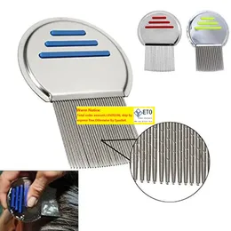 Grooming Terminator Lice Comb Professional Stainless Steel Louse Effectively Get Rid For Head Lices Treatment Hair Removes Nits 3 Colors LL