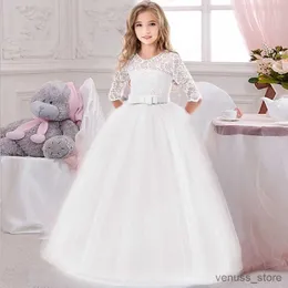 Girl's Dresses Girls Lace Dress For Wedding Embroidery Party Dresses Evening Christmas Girl Ball Gown Princess Costume Children Vestido 6 14Y