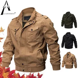 Mens Jackets Plus Size Military Bomber Jacket Men Spring Autumn Casual Multipocket Pilot Male Army Cargo Flight M6XL 231218