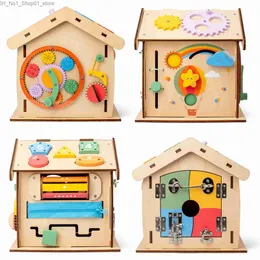 Sortieren von Niststapel -Spielzeug pädagogischen sensorischen Spielzeug Holz Montessori Activity Board Hardware Schlösser Motorkenntnisse für Kinder Kinder Kleinkindgeschenke Q231218