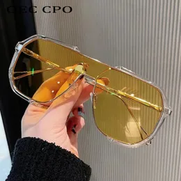 Solglasögon ramar överdimensionerade kvinnor 2023 unikt mode för män UV400 punkglasögon trender kvinnliga glasögon 231216