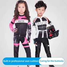 Conjuntos de roupas Ciclismo Crianças Terno Primavera e Outono Manga Comprida Corrida Equilíbrio Bicicleta Patinação Sportswear 231218