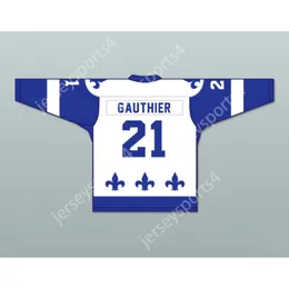 Custom Roma Gauthier 21 le National de Quebec Hockey Jersey Lance Et Compte New Top Sched S-M-L-XL-XXL-3XL-4XL-5XL-6XL