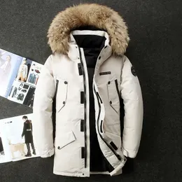 Herren-Daunenparkas, Winter-Entendaunenparka für Männer, mit Kapuze, Pelzkragen, lange Daunen, verdickte warme Jacke, Damen, hochwertige, winddichte Outdoor-Jacke, lässige Herrenmäntel 231218