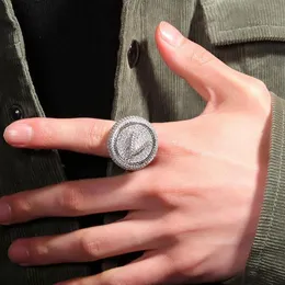 Пользовательское имя A-Z Spin Кольца Iced Out Вращающееся на 360 градусов кольцо с кубическим цирконием DIY 14K с бриллиантами для мужчин и женщин Подарок в стиле хип-хоп Jewelry237U