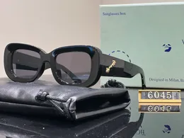 Modedesigner Offw Sonnenbrille Damen-Sonnenbrille mit quadratischem Rahmen aus gehärtetem Glas, Persönlichkeits-Sonnenbrille für Herren