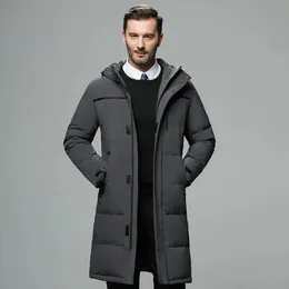 Homens Down Parkas Homens Long Duck Down Casacos Inverno Com Capuz Casual Jaquetas de Alta Qualidade Masculino Ao Ar Livre À Prova de Vento Jaquetas Quentes Mens Roupas 231218