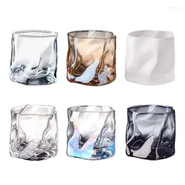 Copos de vinho 6 pcs Conjuntos de uísque Durável Soda Lime Glass Ripple Drink Tumbler Copos com nervuras para acessórios de bar de coquetel