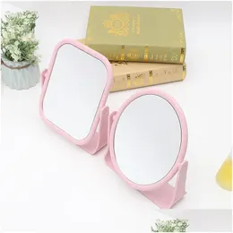 Mirrors Minimalist Double-Sided Rotating Creative Desktop Makeup Mirror Mtifunctional Home Princess Dormitory Student Drop Delivery Ho Otyux