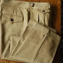 Garnitury męskie 2023 Wiosna lato vintage bawełna proste spodnie męskie luźne biznesowe spodnie menu Mężczyźni Formalne urząd I294