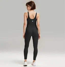 LL Kobiety Bodysuits for Yoga Sports Jumpsuits One pojemnik Sport Szybki trening Susze Sets Zestawy bez rękawów.