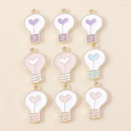 Charms 10pcs 12 20mm Enamel Inventor Smart Lighting Bulb Charm For DIY Earrings Bracelet Necklace Accessories Pendant Jewelry Making