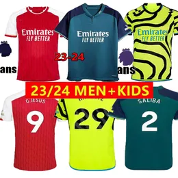 23 24 G.Jesus Soccer Jerseys Rice Smith Rowe Saka مشجعي J.Timber Martinelli Russo 2023 2024 كرة قدم الرجال والأطفال Odegaard Sambi Fabio Vieira Saliba Havertz