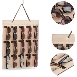 Armações de óculos de sol 1 peça, organizador de armazenamento, suporte de óculos pendurado, exibição de óculos, bolso de parede montado