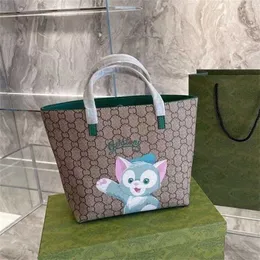 2024 NY DESIGNER Women's Crossbody Shoulder kan vara och blandade satser Portable Female Cartoon Bear Rabbit Children Girls Shopping Mommy Bag