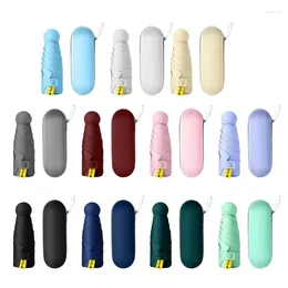 Umbrellas Travel Mini Umbrella For Purse With Case Small Compact Pocket UV Protection Sun Para