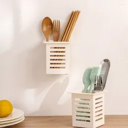 Kitchen Storage White Large Capacity Portable For Toothpaste Spoon Fork Drain Rack Chopsticks Barrel Toothbrush Holder Bathroom