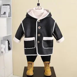 Chaquetas para niños, abrigos de lana más gruesos, terciopelo cálido duradero, chándal deportivo de algodón para invierno y otoño, ropa para adolescentes, 2024