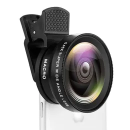 Aksesuarlar 2 İşlevler Cep Telefonu Lens 0.45x Geniş Açılı Len 12.5x Makro HD Kamera Lens İPhone Android Telefon için Evrensel