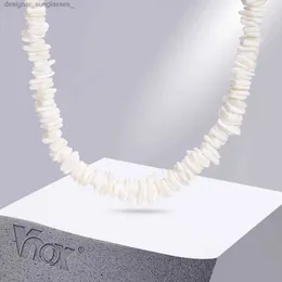 Ожерелья с подвесками Vnox, ожерелья с нерегулярными ракушками для женщин и мужчин, богемное этническое ожерелье из натуральной квадратной ракушки, цепочка из бисера, колье для летних каникул L231218