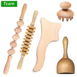 Massager TCare 5pcs narzędzia do masażu terapii drewna, Maderoterapia columbiana, limfatyczne drenaż Massager Roller Therapy, anty -cellulit 22 22