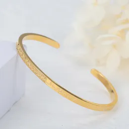 Bangle Ayatul Kursi Cuff Bangles Personalizado Pulseira de Aço Inoxidável Profundo Gravado Jóias Islam Muçulmano Árabe Deus Messager para Mulheres Presente 231218