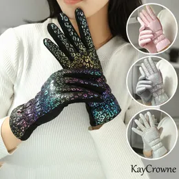 5本の指の手袋Kaycrowne Fashion Leopard Grain Grace Lady Lady Glove winter Elegant Driving Wart Touch Screen WindProof G228 231216