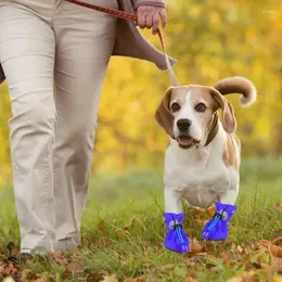 Scarpe impermeabili per abbigliamento per cani 4 pezzi Stivali da pioggia per animali domestici Proteggono le calzature antiscivolo per forniture per cani di piccola taglia