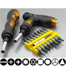 18st Security Tamper Proof Torx Hex Star Bit Set Magnetic Holder Ratchet Skruvmejselbitar Teleskop Justerbar skruvmejsel Set Y251A