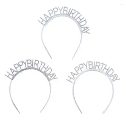 Hair Accessories Happy Birthday Headband Headdress Diamond Pearl Hoop Crown Decoration Party Dress Up Atmosphere Hat