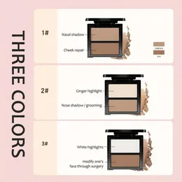 Blush 2 Color Makeup Palette Lighten Hud Tone Highlighter Bronzers Cosmetics Highlight Shadow Powder 3D Face Con Face Makeup 231218