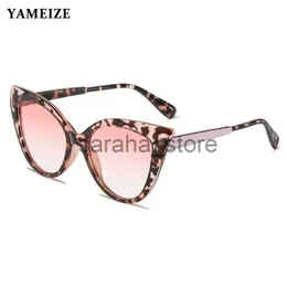Solglasögon Yameize Cat Eye Solglasögon Kvinnor Män Big Frame Vintage Luxury Brand Designer Gradient Sun Glasses UV400 Female New Oculos de Sol J231218