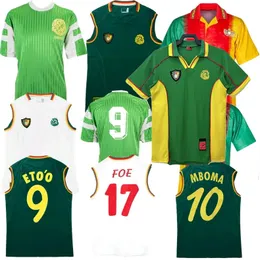 Retro classic Cameroon 1990 1998 2002 soccer jerseys National MBOMA SONG GEREMI Biyik LAUREN MILLA Retro football shirt