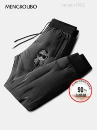 Mengkou Bo High-End-Daunenhose für Herren-Outwear im Winter 2023. Neue winddichte und warme Hose aus reiner Gänsedaune