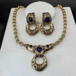 Dingle örhängen franska ring medeltida zirkonhänge halsband set ornament