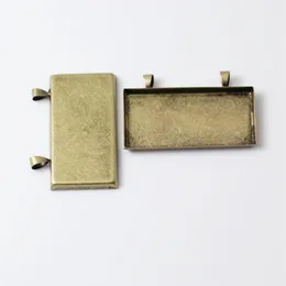 Beadsnice large blank bezel setting pendant bezels brass rectangle pendant setting for your handmade project diy gift for her ID 5266s